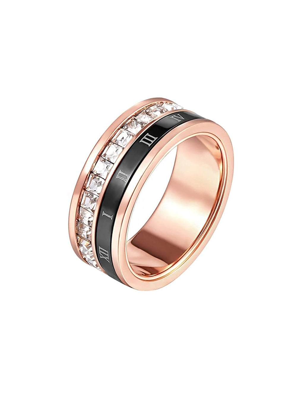 Stainless Steel Roman Numeral Spinner Ring