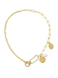 Gold Charm Link Choker Necklace
