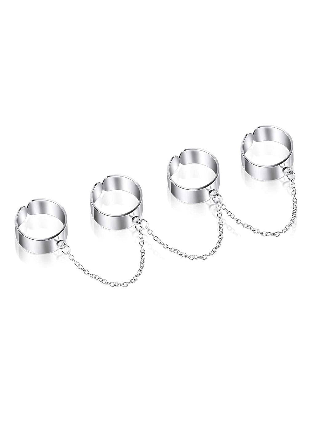 Silver Plated Chain Linked Adjustable Ring
