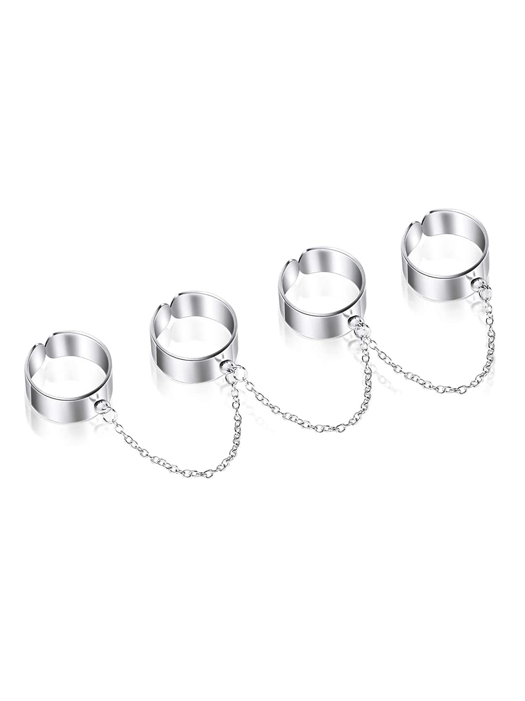 Silver Plated Chain Linked Adjustable Ring