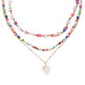 Heart Pearl Beaded Charm Necklace