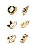 Gold Plated Six Piece Midi Finger Ring