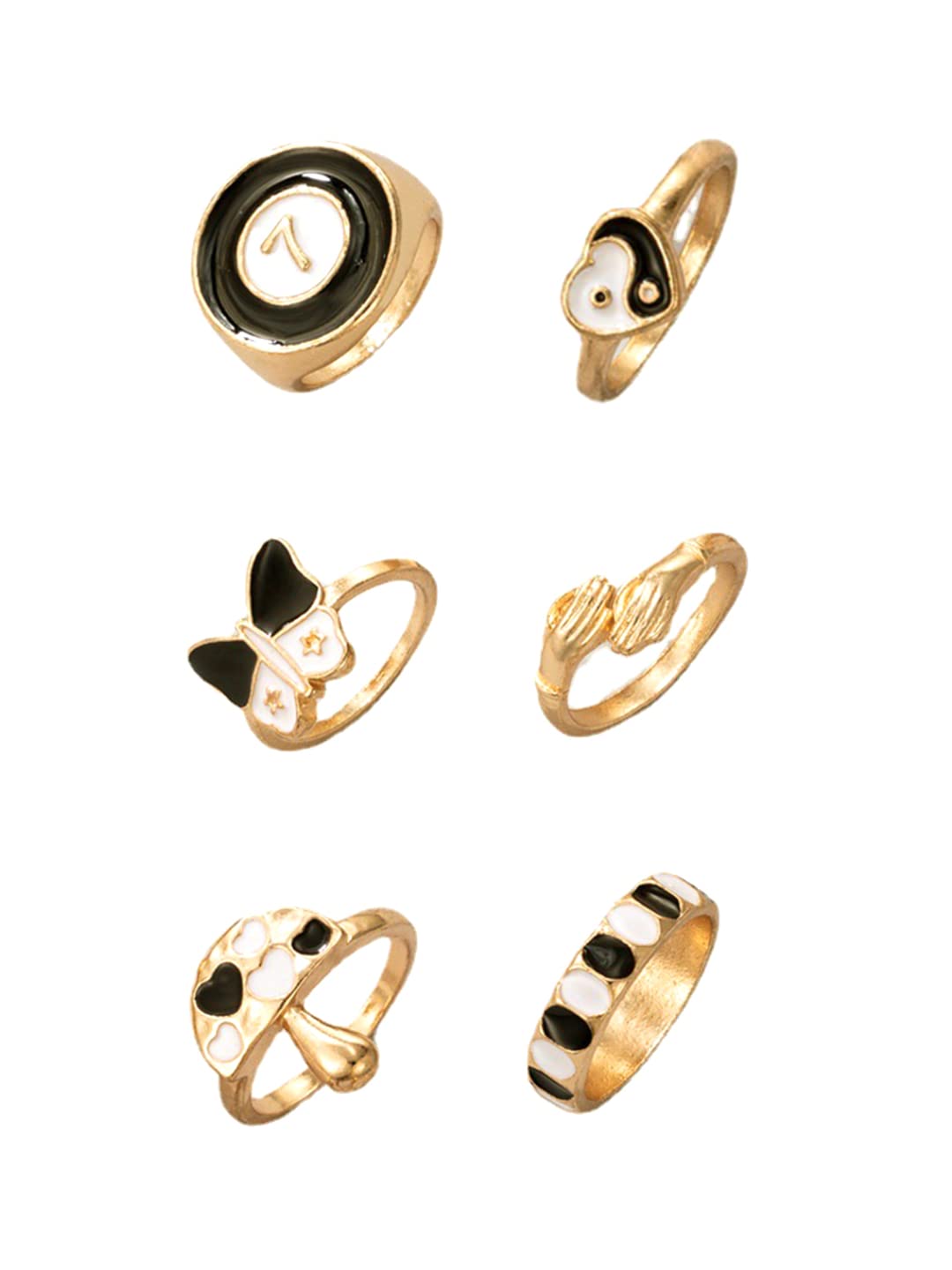 Gold Plated Six Piece Midi Finger Ring