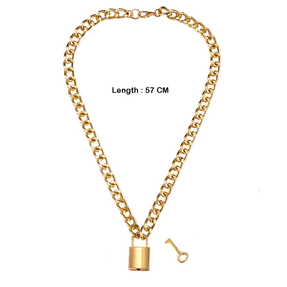 Golden Lock Key Link Chain Necklace