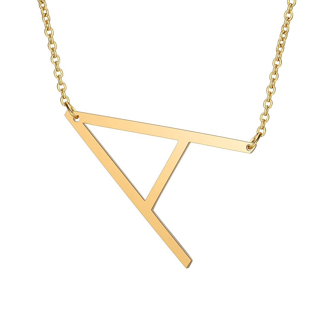 Letter A Gold Stainless Pendant Necklace
