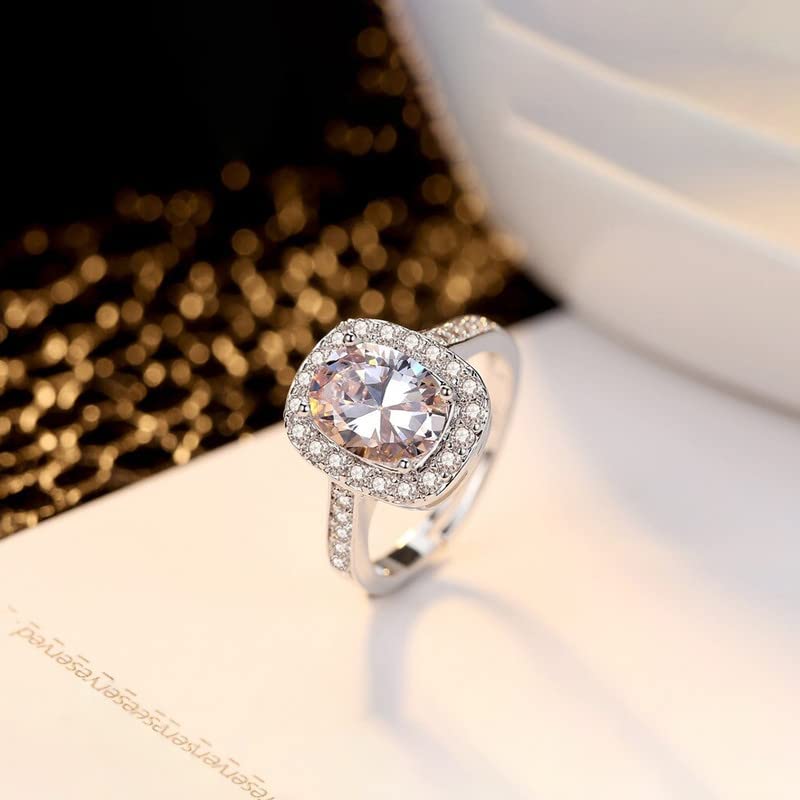 Silver Adjustable Crystal Two Piece Ring
