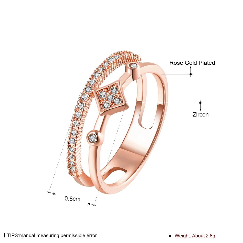 Rose Gold Crystal Pave Eternity Adjustable Ring
