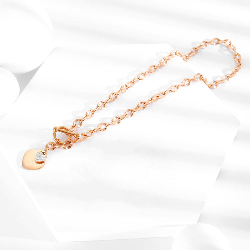 Rose Gold Heart Chain Necklace