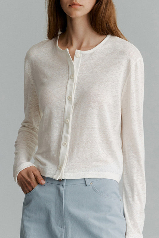 Plain Button Knit Cardigan