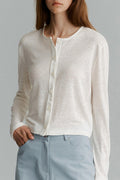 Plain Button Knit Cardigan