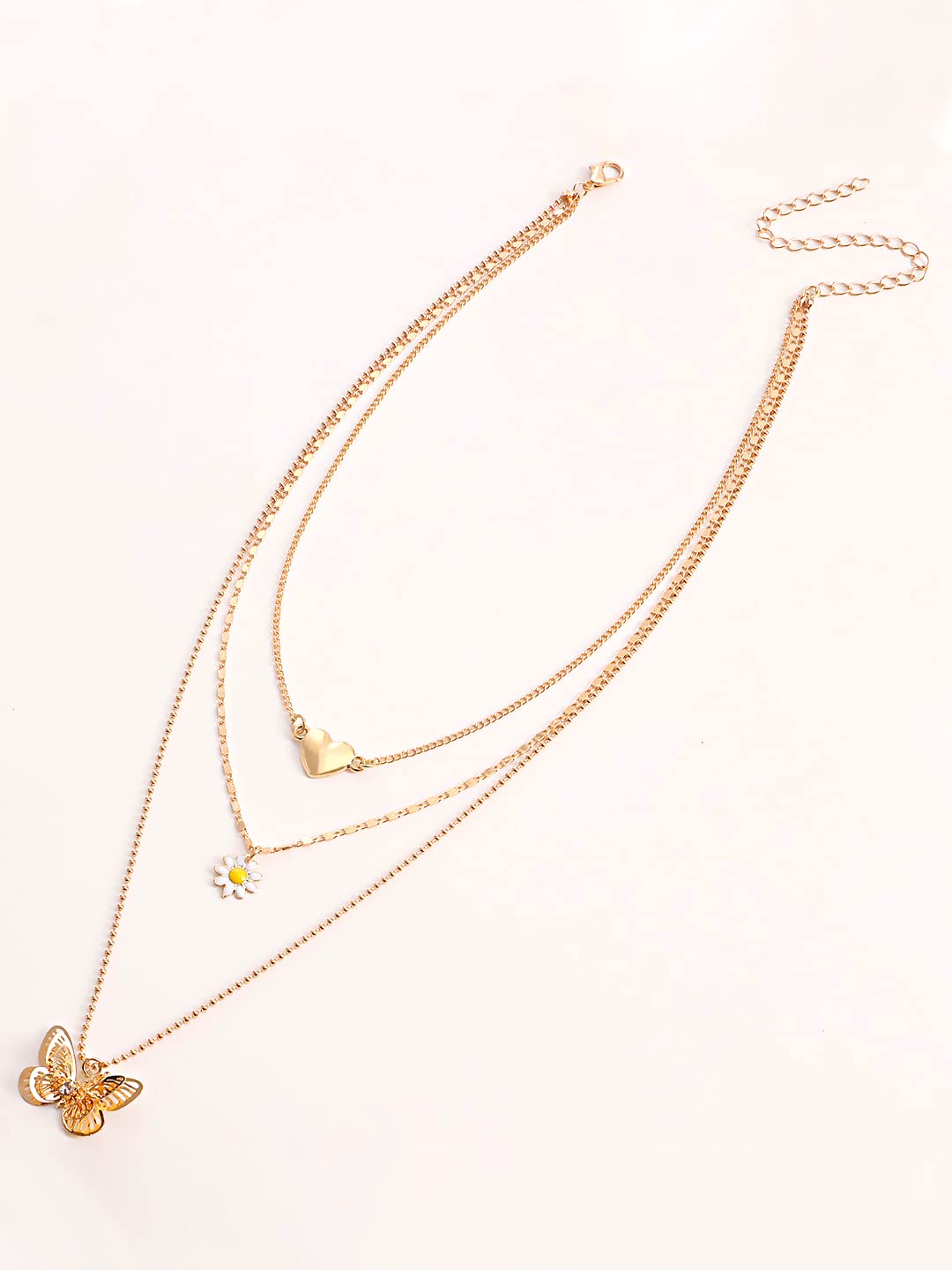 Layered Butterfly Gold Choker Necklace