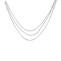 Silver Multilayer Crystal Necklace