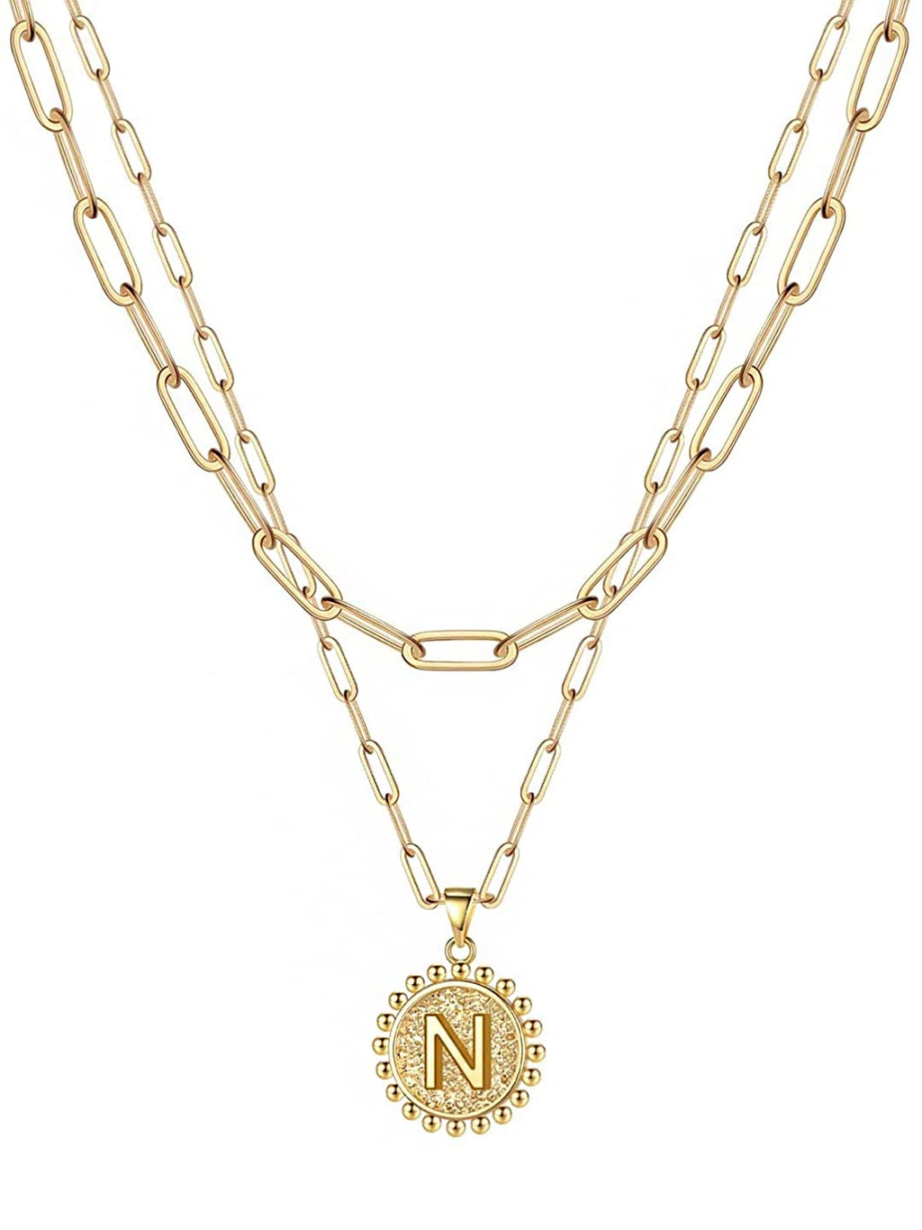Charm Linked Gold Pendant Necklace