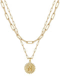 Charm Linked Gold Pendant Necklace