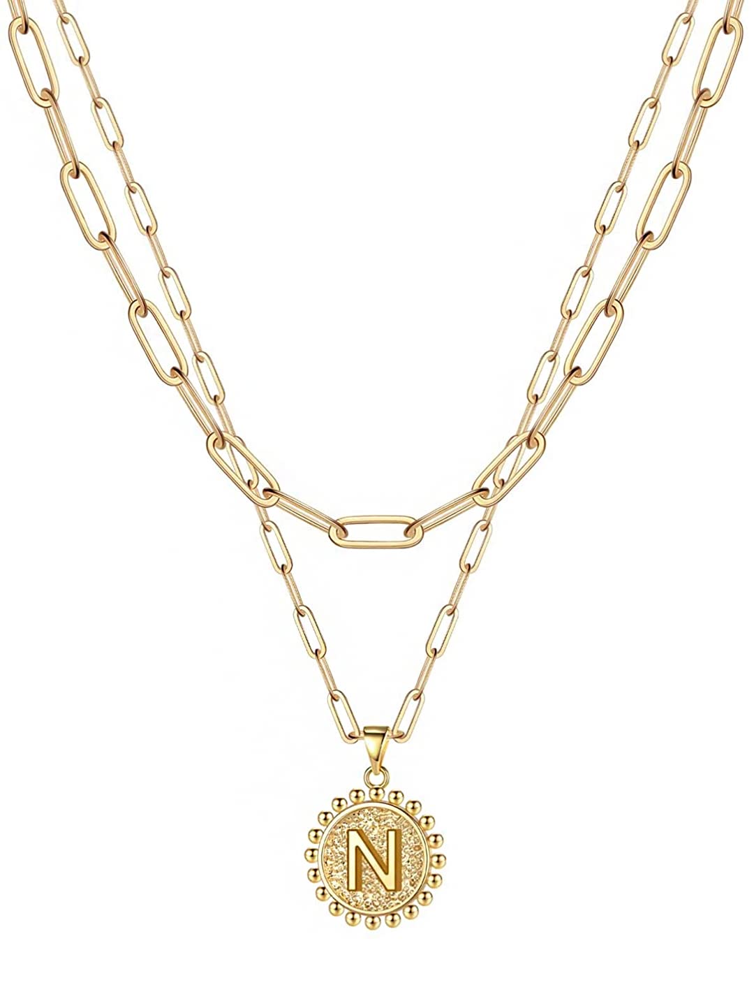 Charm Linked Gold Pendant Necklace