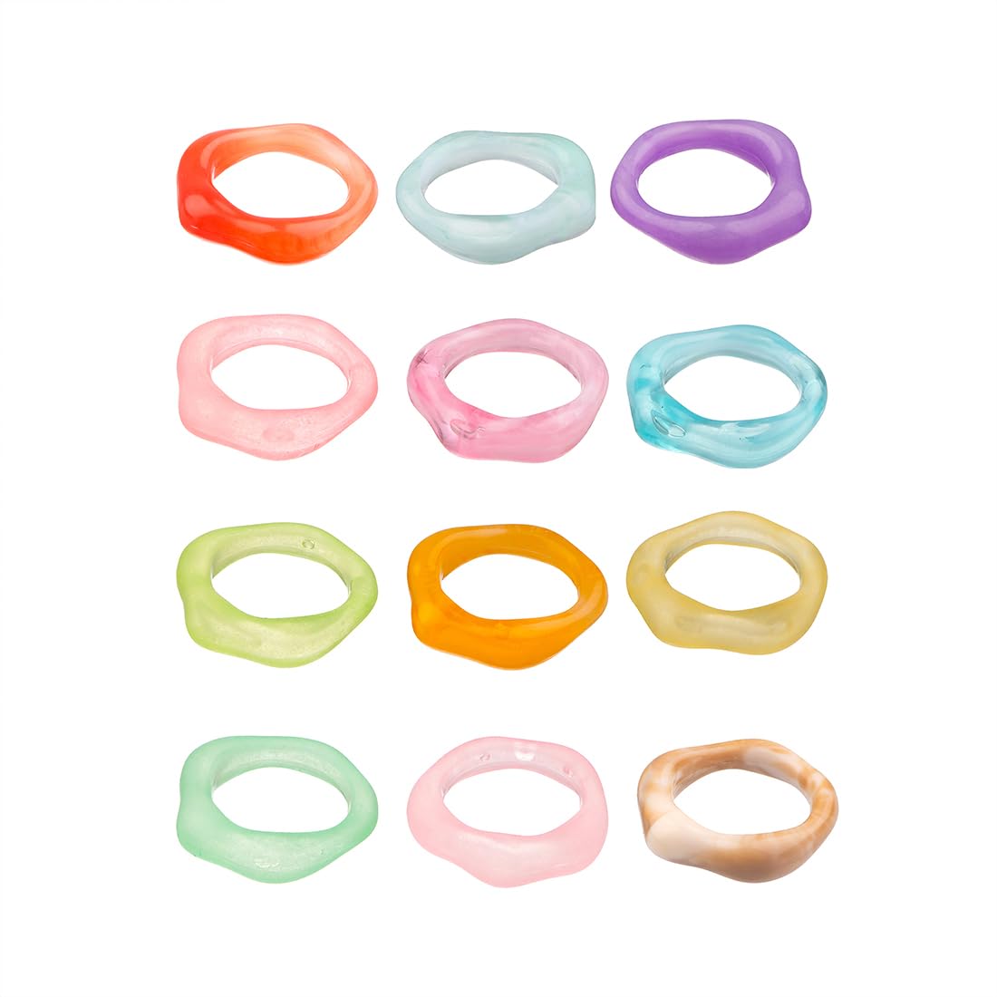Multicolor Aesthetic Knuckle Stack Ring
