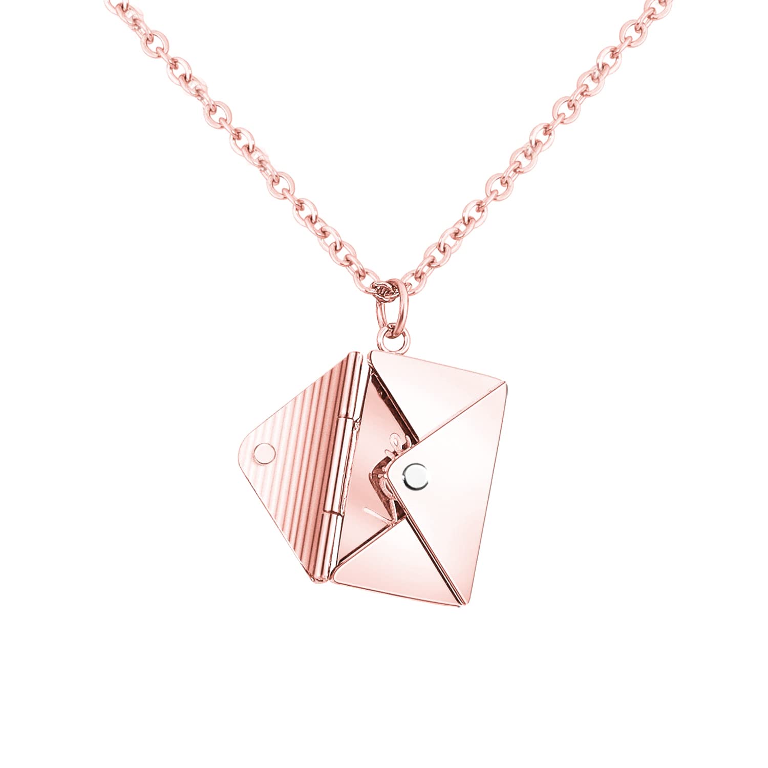 Love Letter Envelope Rose Gold Necklace