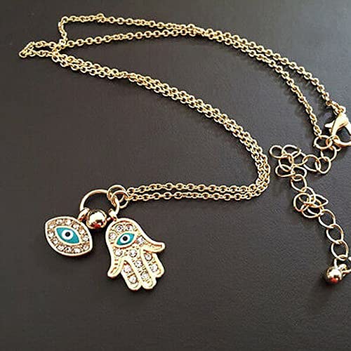 Evil Eye Gold Charm Necklace
