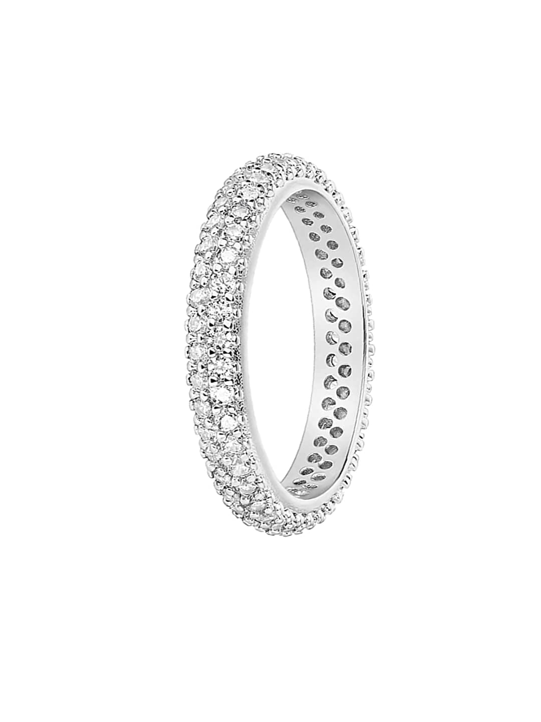 Silver Plated Double Row Eternity Ring