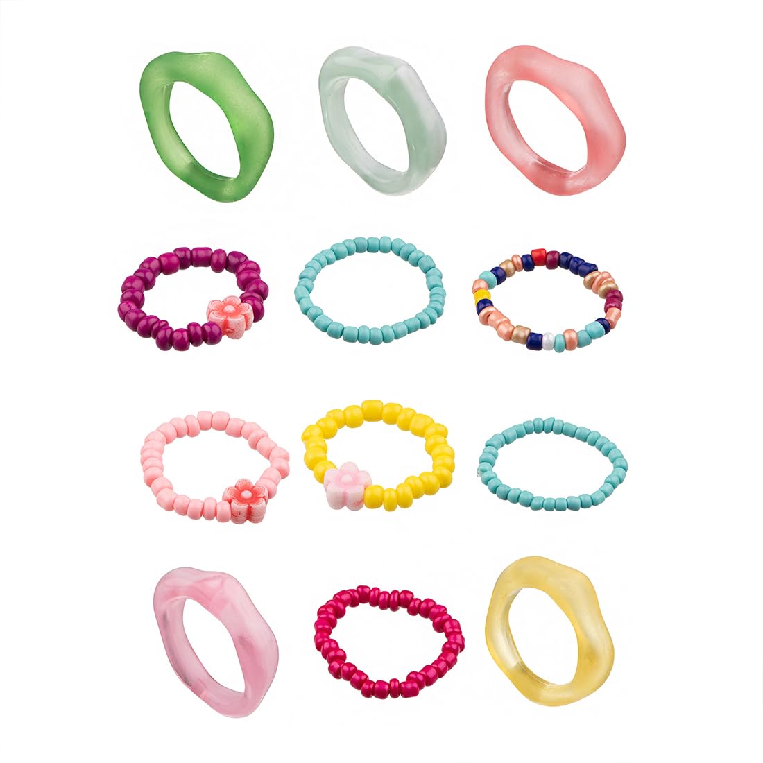 Multicolor Aesthetic Stack Adjustable Ring