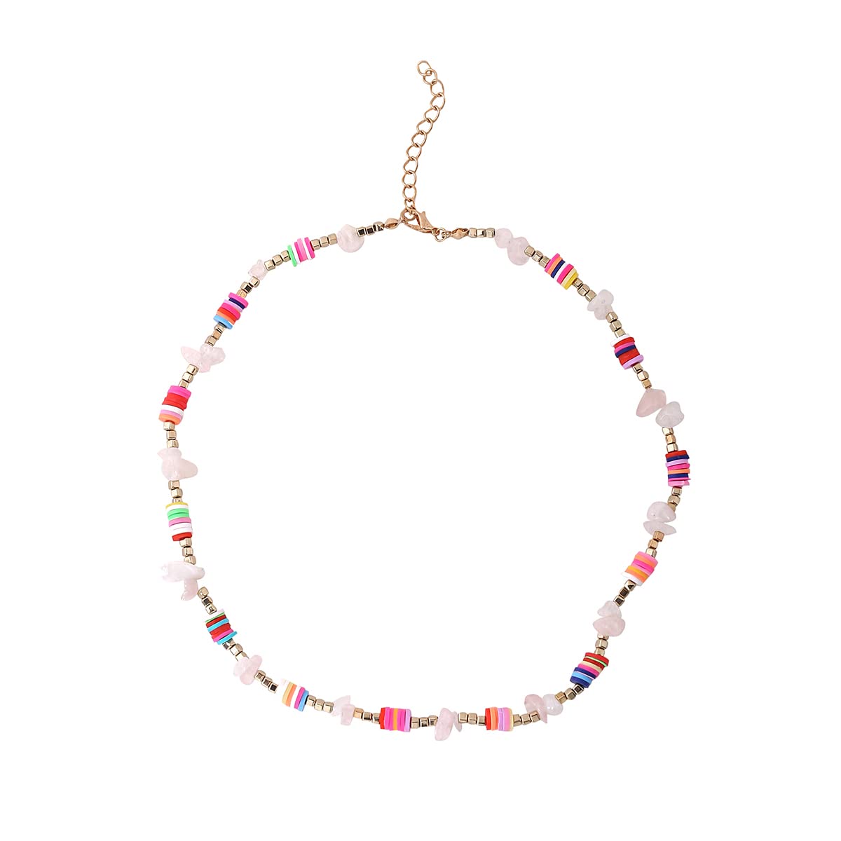 Heart Pearl Beaded Charm Necklace