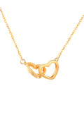 Dual Heart Stainless Gold Pendant Necklace