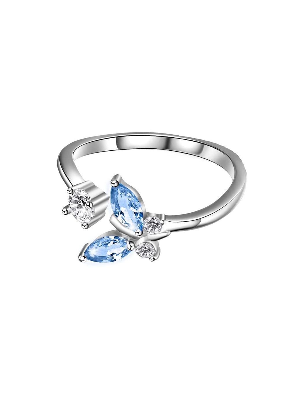 Silver Toned Elegant Crystal Ring