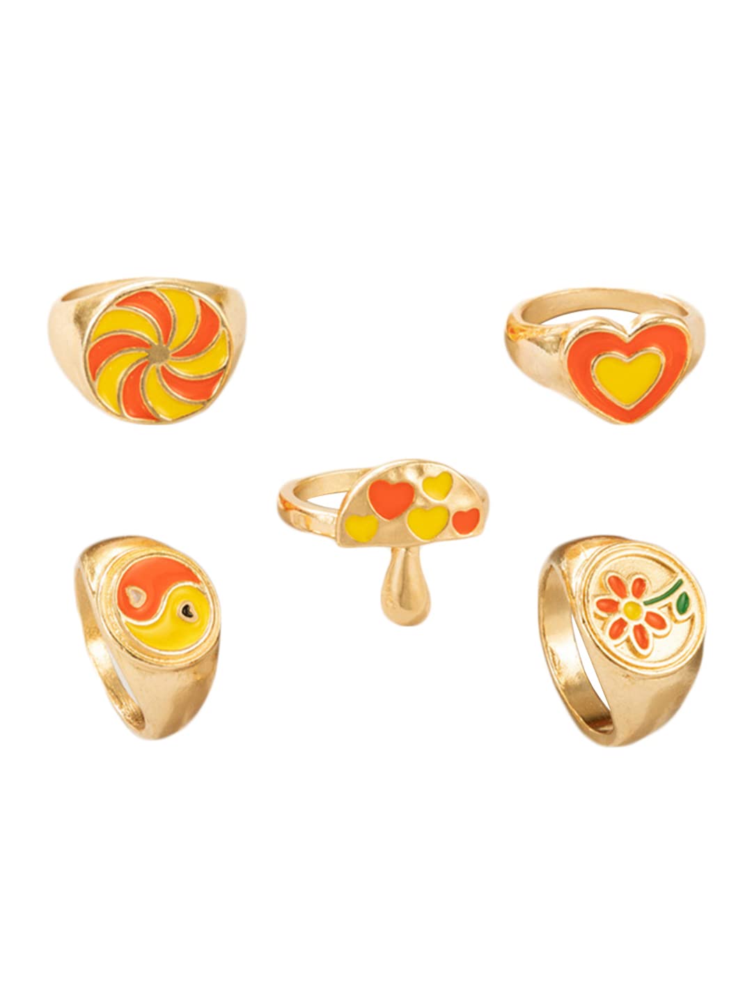 Gold Plated Combo Stack Finger Ring