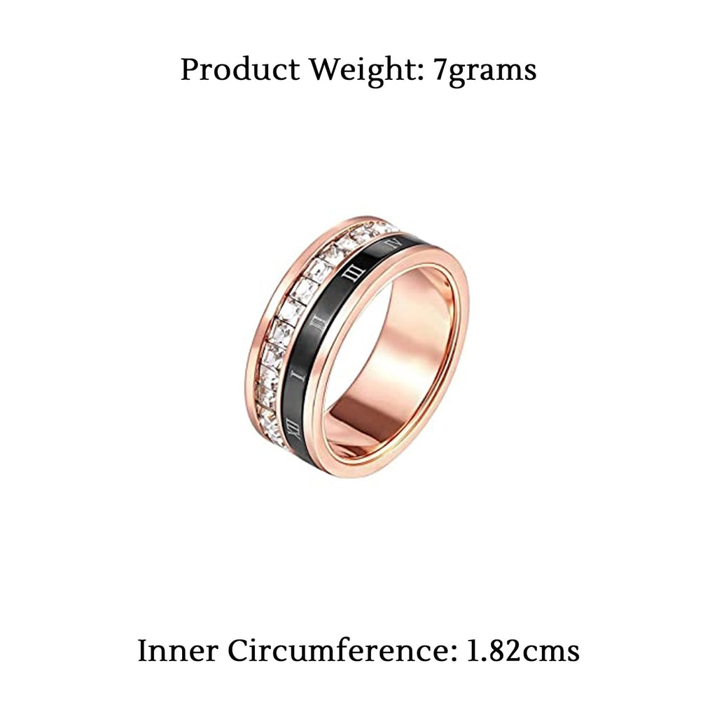 Stainless Steel Roman Numeral Spinner Ring