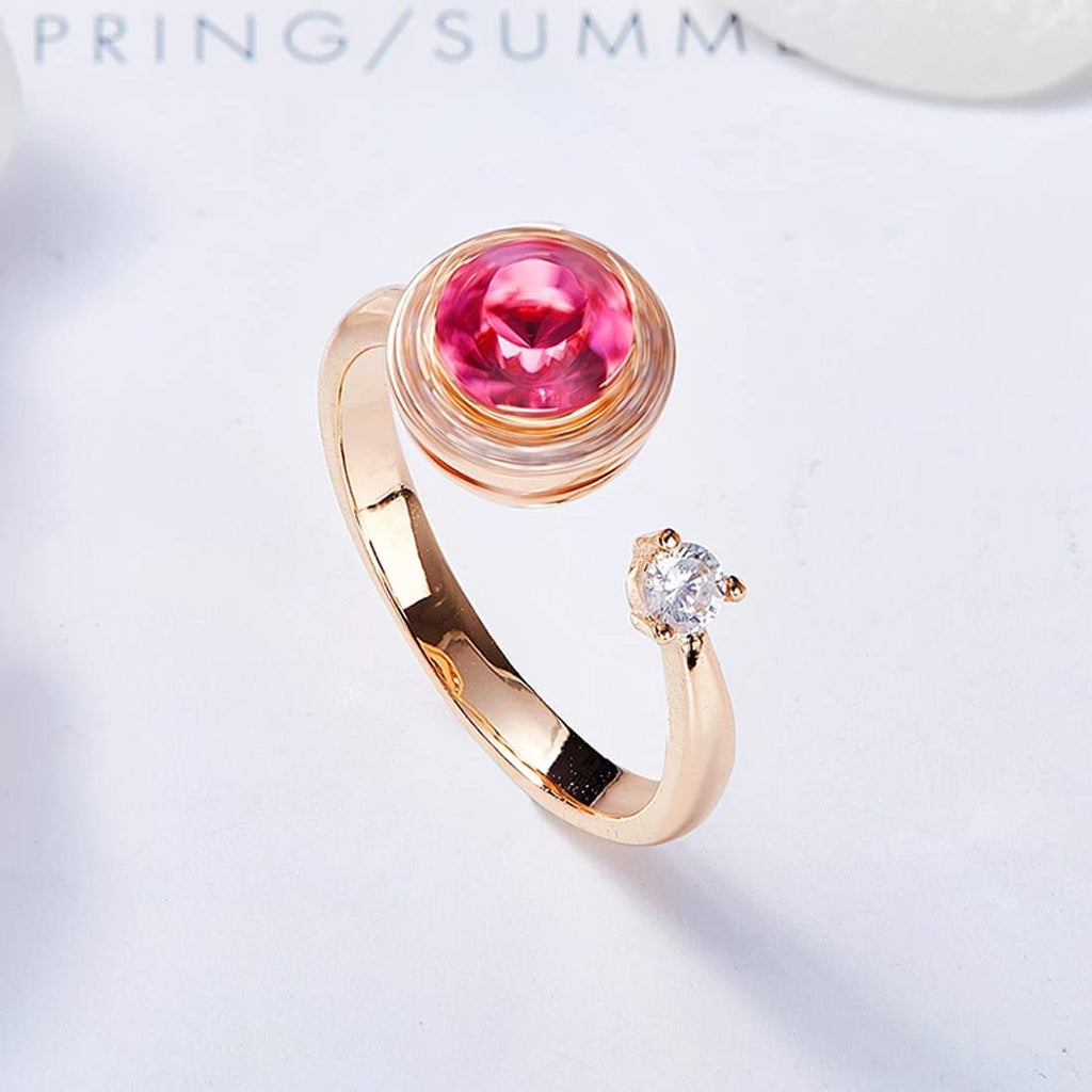 Rose Gold Swarovski Rotating Crystal Ring