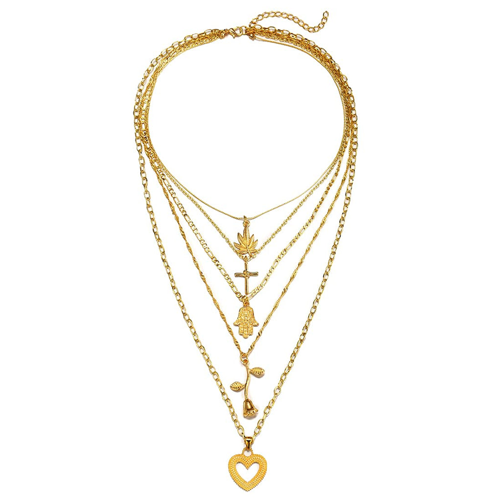 Silver Gold Layered Choker Necklace