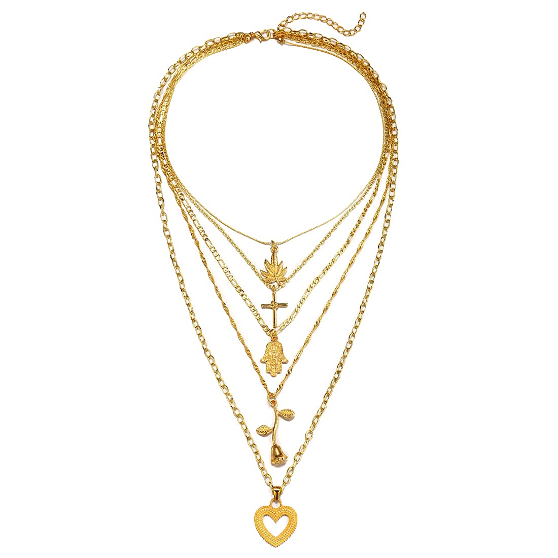 Silver Gold Layered Choker Necklace