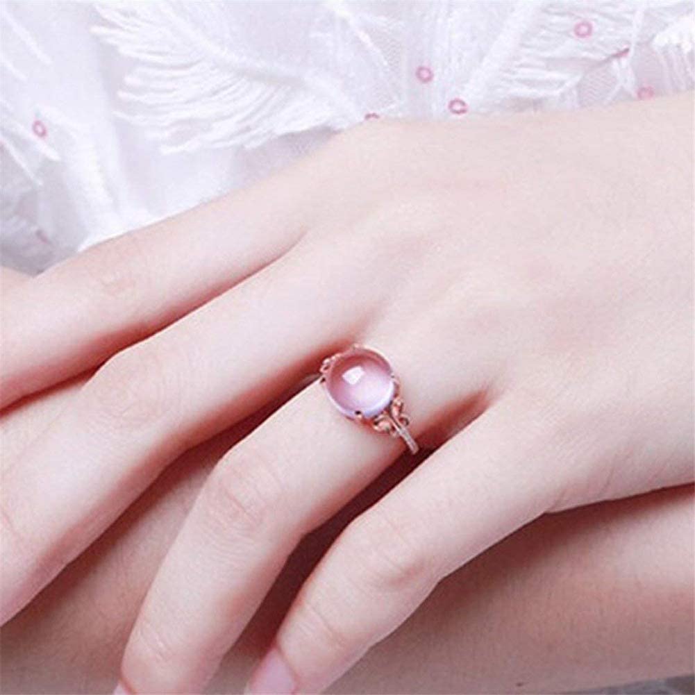 Pink Opal Hibiscus Butterfly Crystal Ring