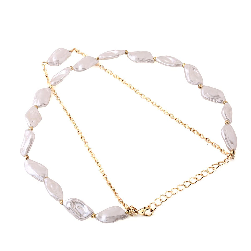 White Stone Gold Chain Necklace