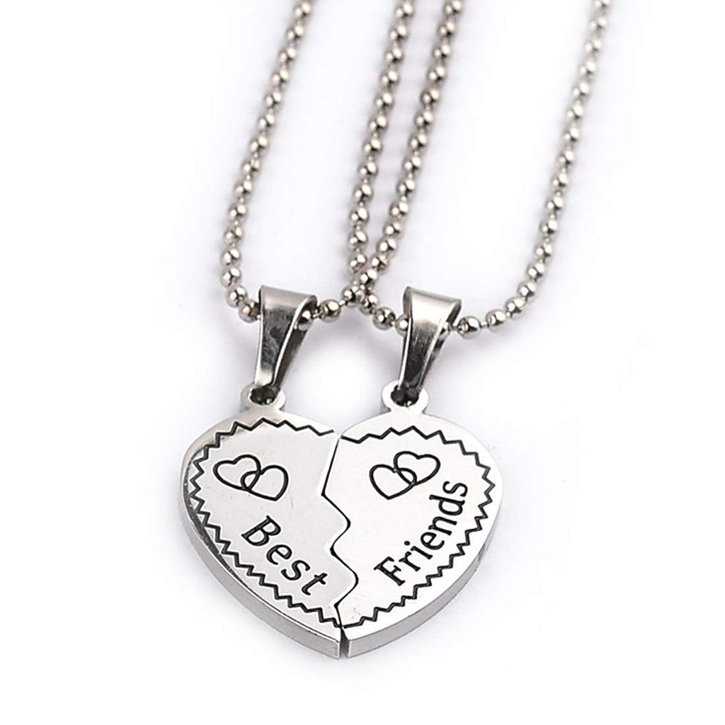 Silver Best Friend Heart Necklace