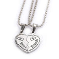 Silver Best Friend Heart Necklace