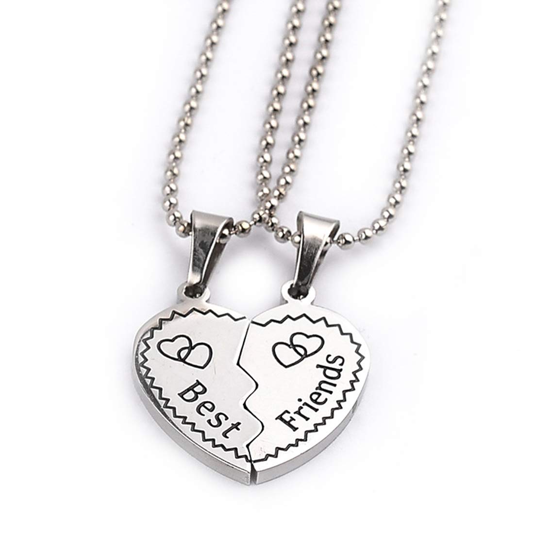 Silver Best Friend Heart Necklace