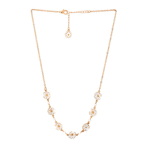 Gold Crystal Studded Chain Necklace