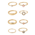 Gold Plated Eight Piece Geometric Golden Ring