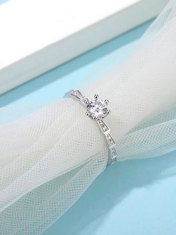 White Stone Adjustable A5 Grade Crystal Ring