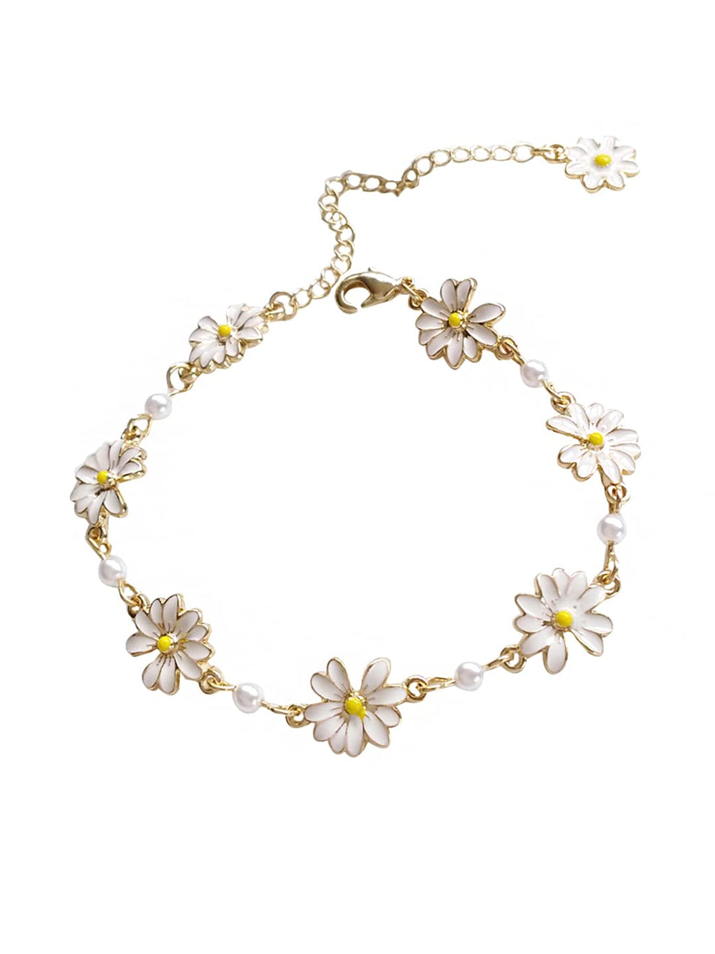 Floral Pearl Gold Chain Necklace