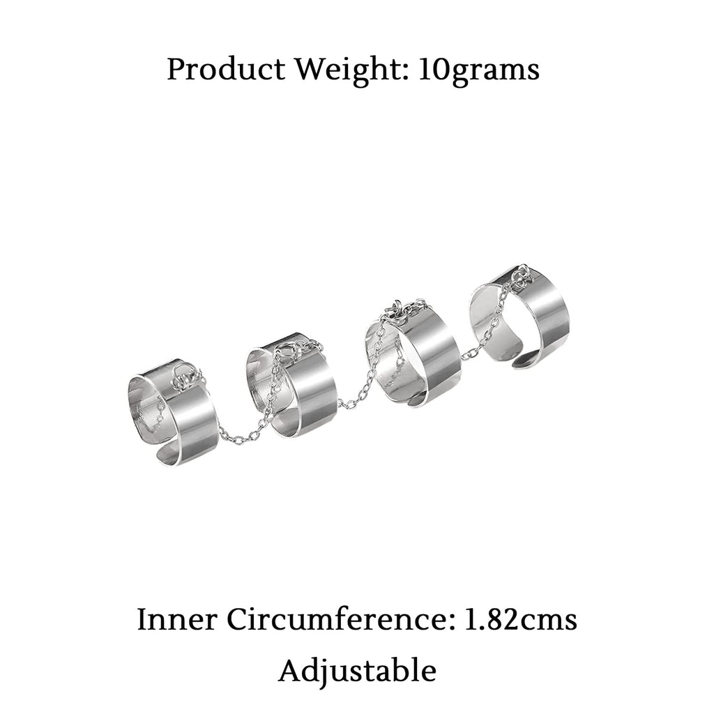 Silver Plated Chain Linked Adjustable Ring