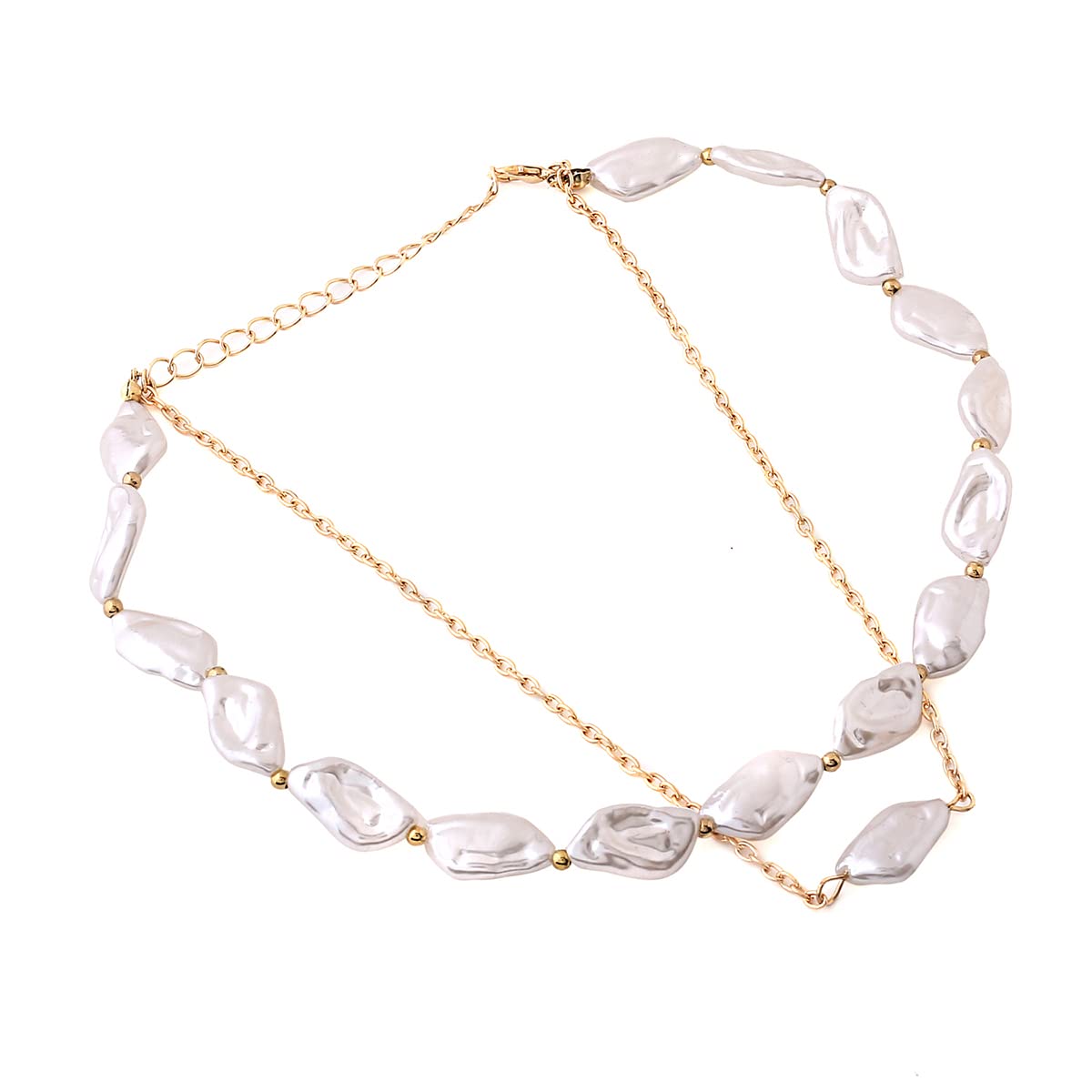 White Stone Gold Chain Necklace