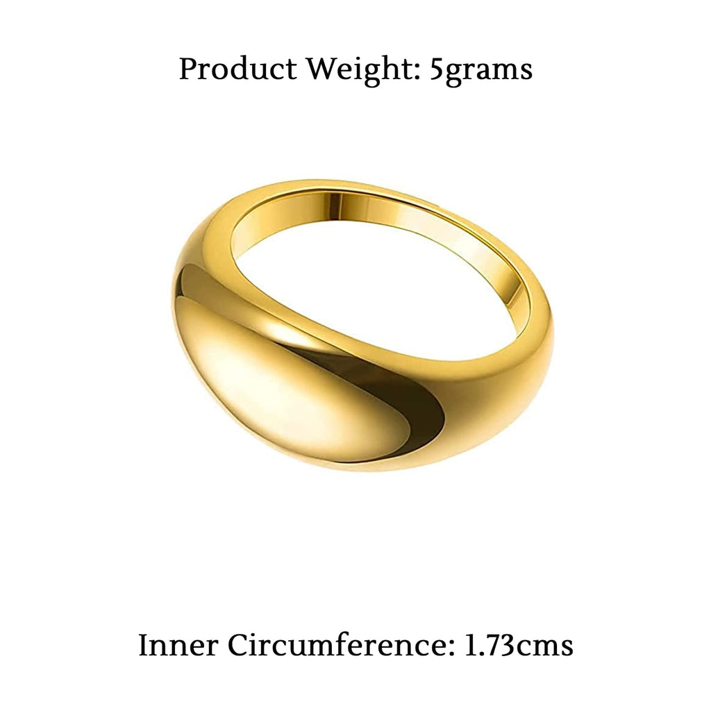 Gold Plated Stainless Steel Band Ring