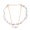White Stone Gold Chain Necklace