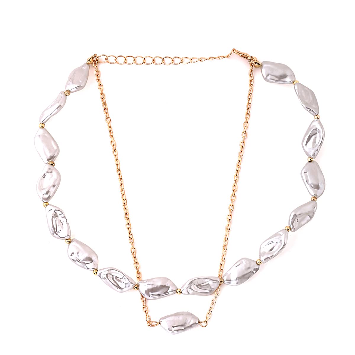 White Stone Gold Chain Necklace