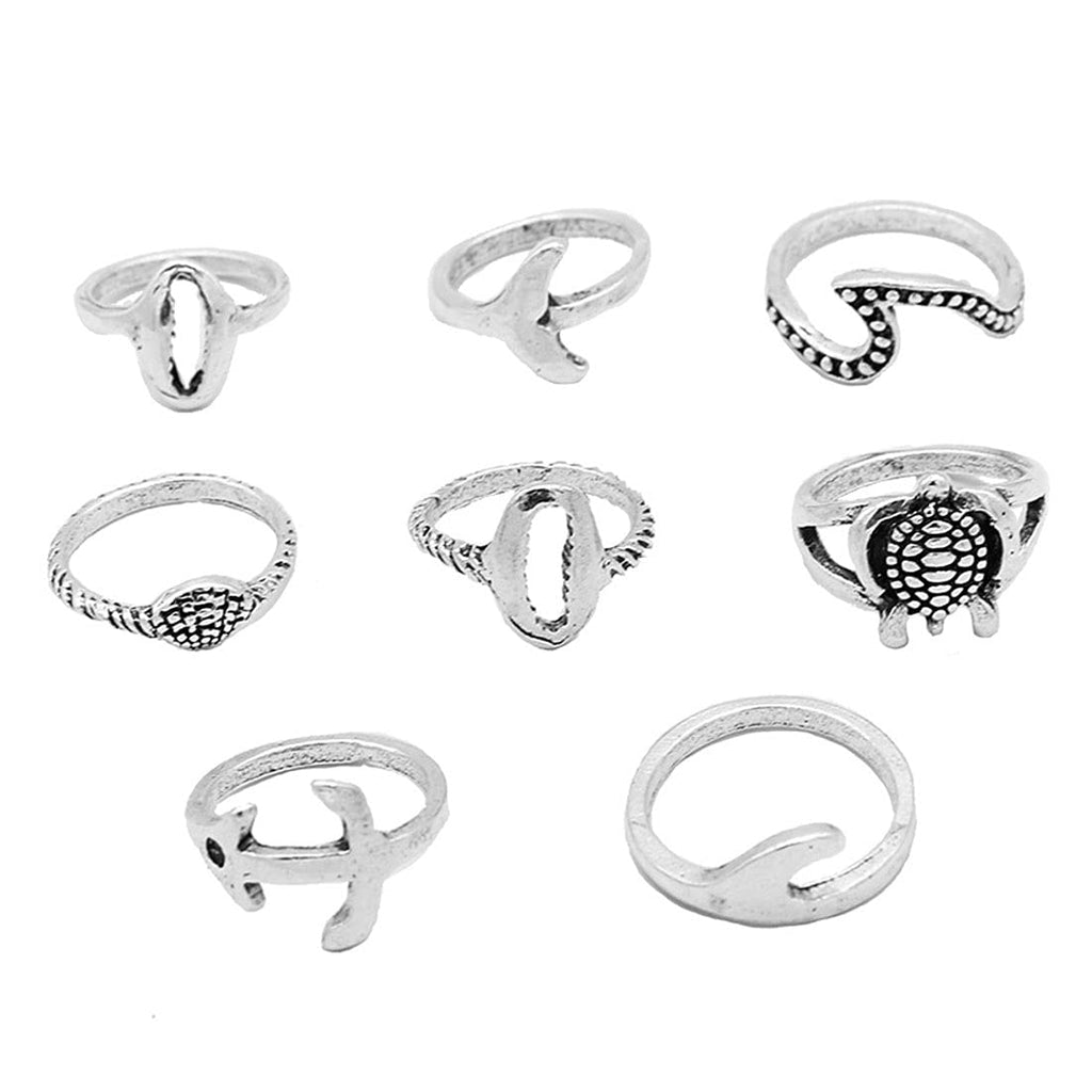 Oxidised Silver Vintage Midi Finger Ring