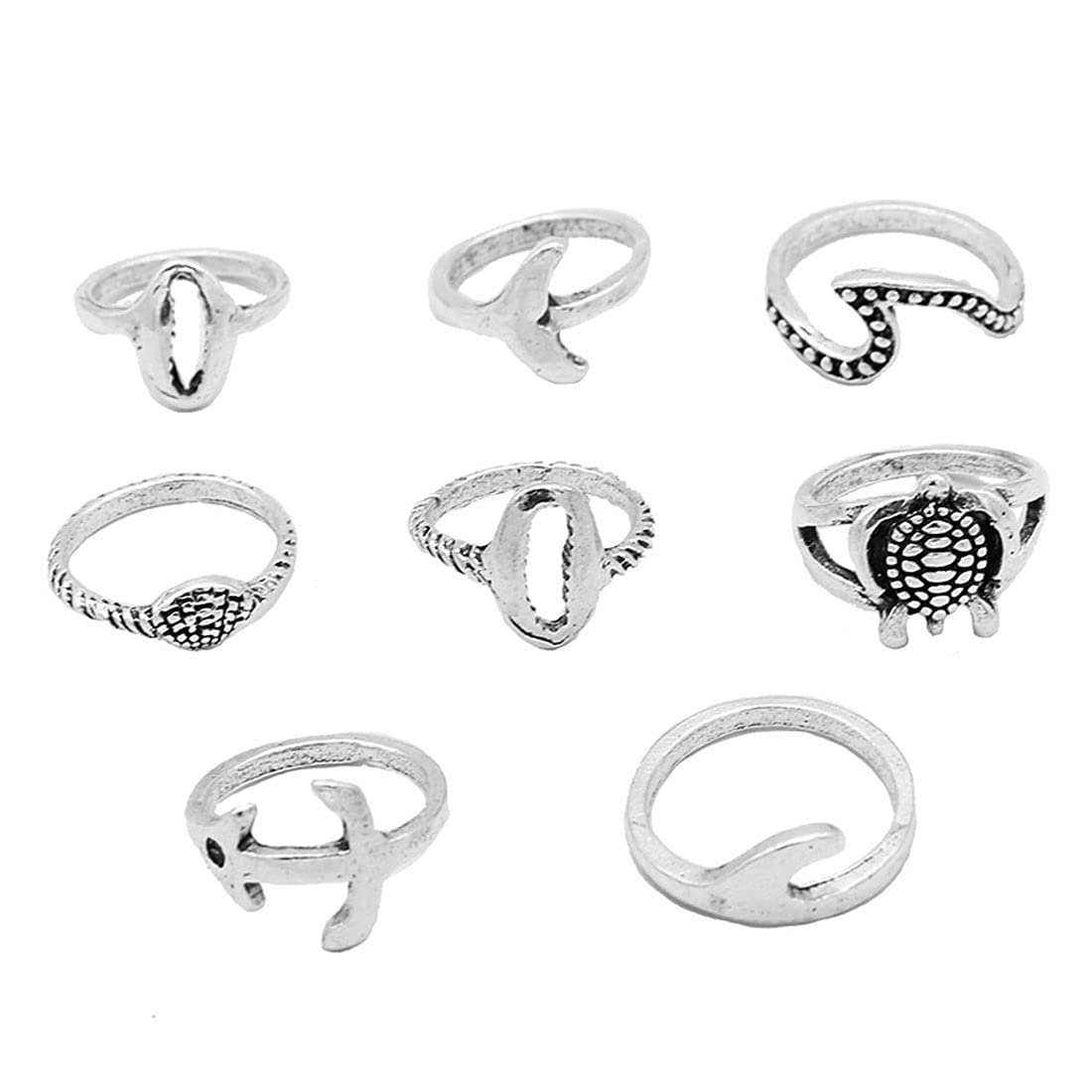Oxidised Silver Vintage Midi Finger Ring