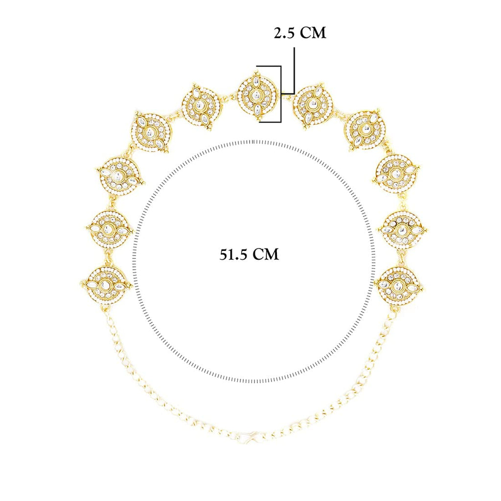 Gold Kundan Studded Head Chain Necklace
