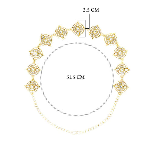 Gold Kundan Studded Head Chain Necklace